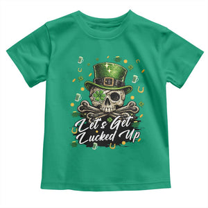 Lets Get Lucked Up Toddler T Shirt Lucky Skeleton St Patricks Day TS12 Irish Green Print Your Wear