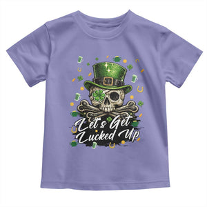 Lets Get Lucked Up Toddler T Shirt Lucky Skeleton St Patricks Day TS12 Violet Print Your Wear