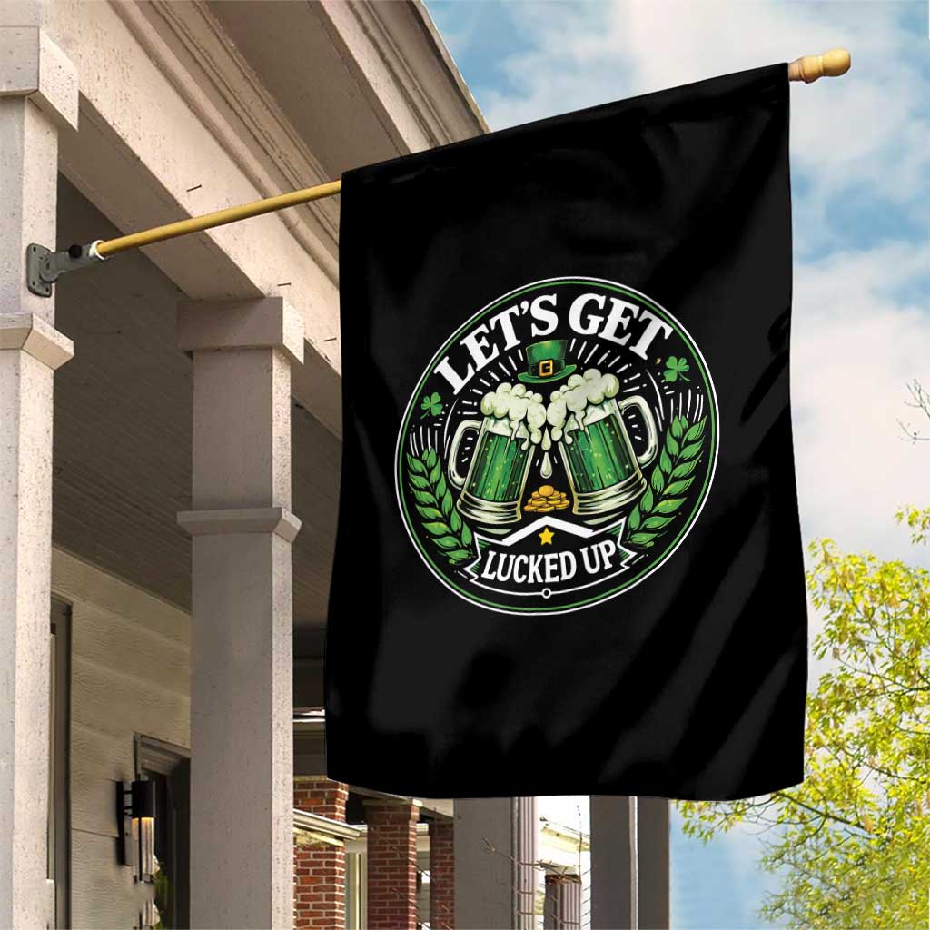 Lets Get Lucked Up Garden Flag Funny Saint Patricks Day Lucky Drinking TS12 Print Your Wear