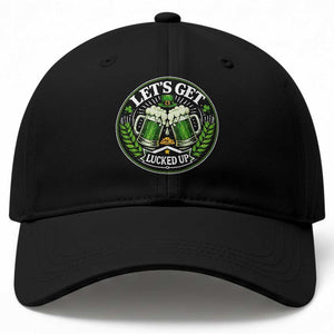 Lets Get Lucked Up Baseball Cap Funny Saint Patricks Day Lucky Drinking TS12 Print Your Wear