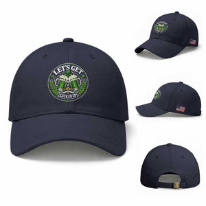 Lets Get Lucked Up Baseball Cap Funny Saint Patricks Day Lucky Drinking TS12 Baseball Cap Universal Fit Navy Print Your Wear