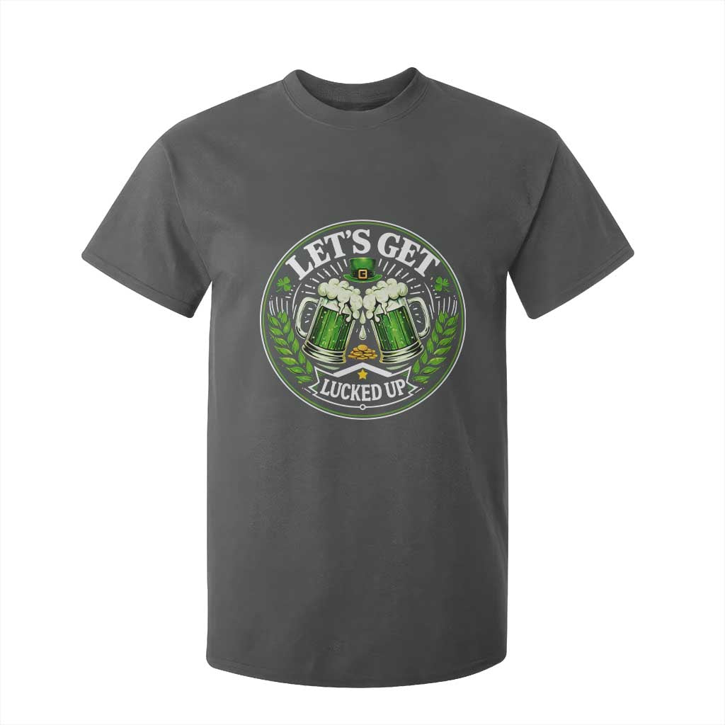 Lets Get Lucked Up T Shirt For Kid Funny Saint Patricks Day Lucky Drinking TS12 Dark Heather Print Your Wear