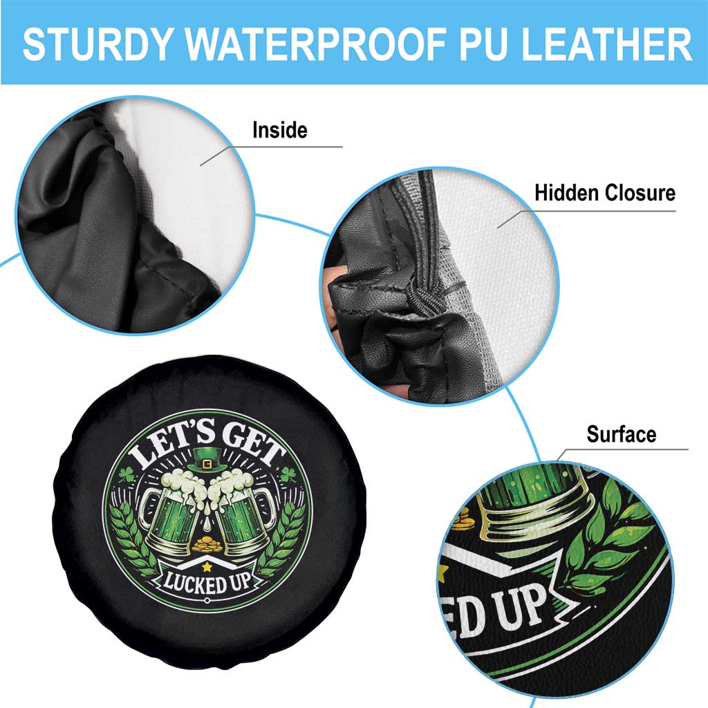 Lets Get Lucked Up Spare Tire Cover Funny Saint Patricks Day Lucky Drinking TS12 Print Your Wear