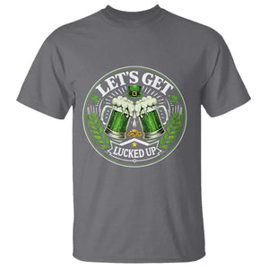 Lets Get Lucked Up T Shirt Funny Saint Patricks Day Lucky Drinking TS12 Charcoal Print Your Wear