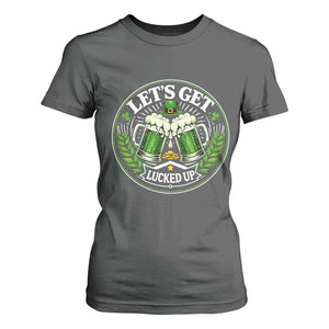 Lets Get Lucked Up T Shirt For Women Funny Saint Patricks Day Lucky Drinking TS12 Dark Heather Print Your Wear