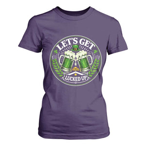 Lets Get Lucked Up T Shirt For Women Funny Saint Patricks Day Lucky Drinking TS12 Purple Print Your Wear