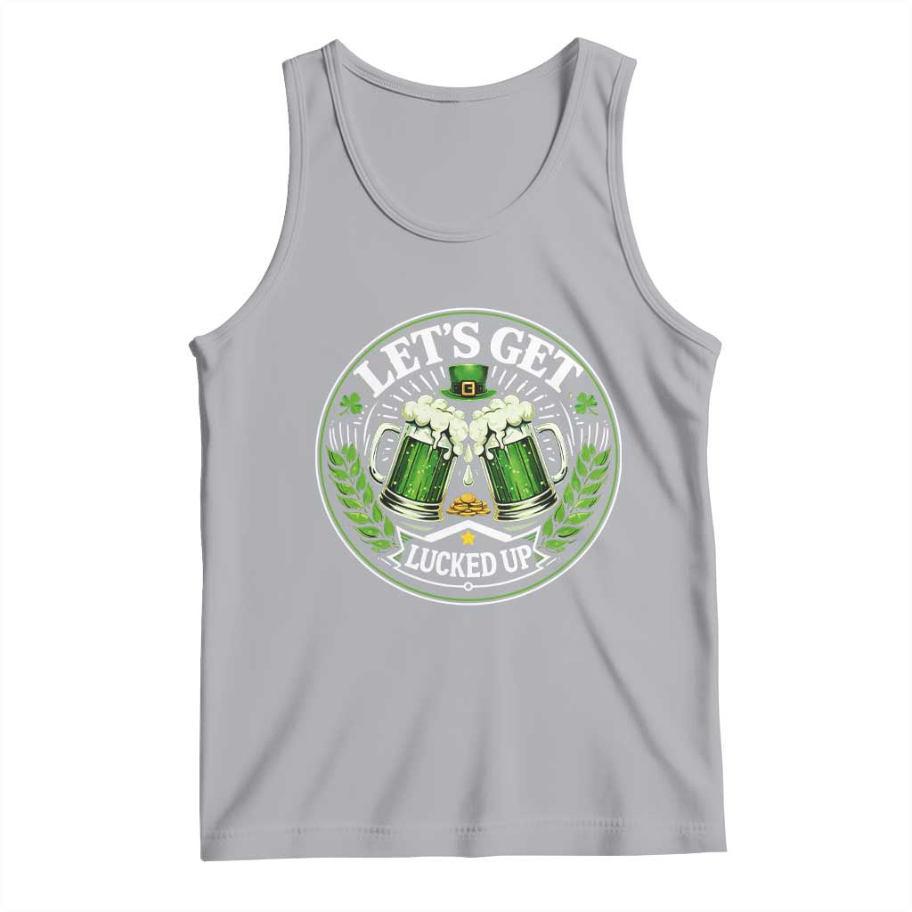 Lets Get Lucked Up Tank Top Funny Saint Patricks Day Lucky Drinking TS12 Athletic Heather Print Your Wear