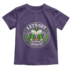 Lets Get Lucked Up Toddler T Shirt Funny Saint Patricks Day Lucky Drinking TS12 Purple Print Your Wear