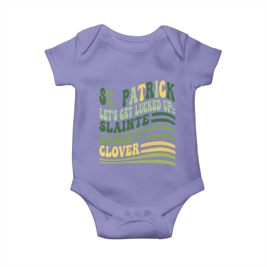 Lets Get Lucked Up Baby Onesie Funny St Patricks Day TS12 Violet Print Your Wear