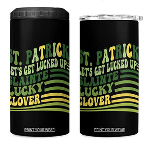 Lets Get Lucked Up 4 in 1 Can Cooler Tumbler Funny St Patricks Day TS12 One Size: 16 oz Black Print Your Wear