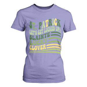 Lets Get Lucked Up T Shirt For Women Funny St Patricks Day TS12 Violet Print Your Wear