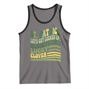 Lets Get Lucked Up Tank Top Funny St Patricks Day TS12 Deep Heather Black Print Your Wear