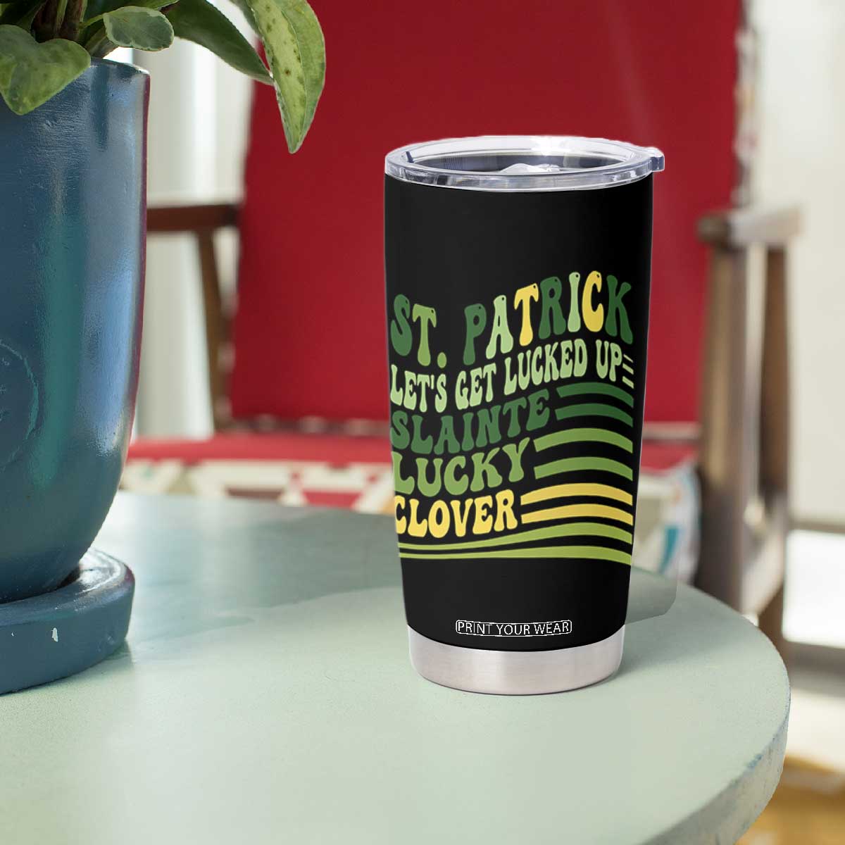 Lets Get Lucked Up Tumbler Cup Funny St Patricks Day TS12 Print Your Wear