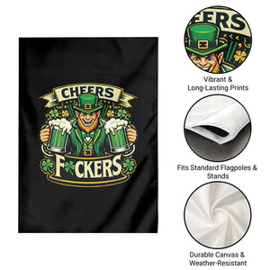 Cheers Fckers Garden Flag Funny Leprechaun St Patricks Day Party TS12 Print Your Wear