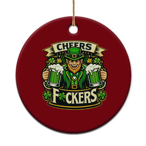 Cheers Fckers Ceramic Ornament Funny Leprechaun St Patricks Day Party TS12 1pc Red Print Your Wear