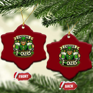 Cheers Fckers Ceramic Ornament Funny Leprechaun St Patricks Day Party TS12 Print Your Wear