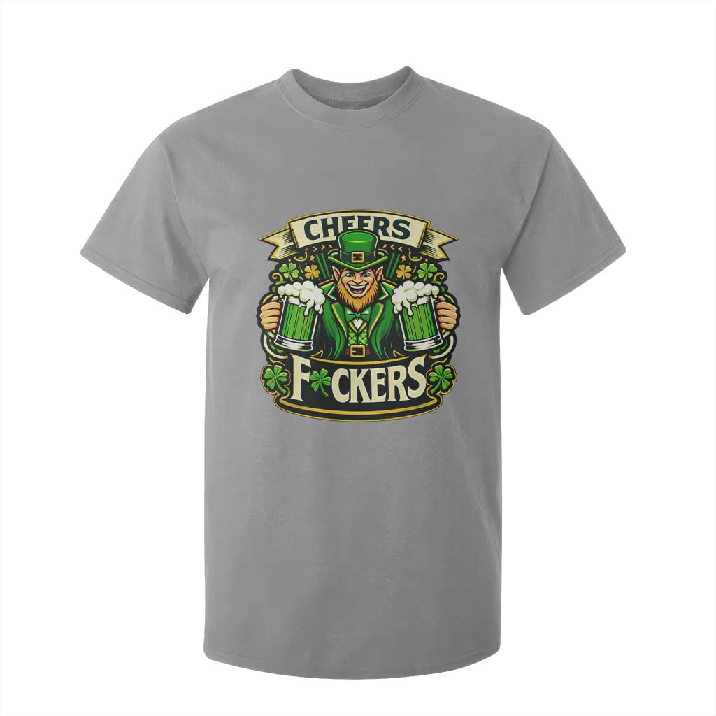 Cheers Fckers T Shirt For Kid Funny Leprechaun St Patricks Day Party TS12 Sport Gray Print Your Wear