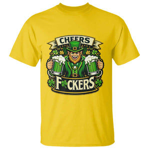 Cheers Fckers T Shirt Funny Leprechaun St Patricks Day Party TS12 Daisy Print Your Wear