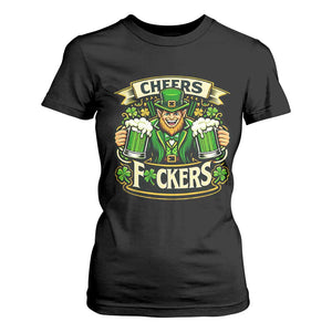 Cheers Fckers T Shirt For Women Funny Leprechaun St Patricks Day Party TS12 Black Print Your Wear