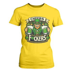 Cheers Fckers T Shirt For Women Funny Leprechaun St Patricks Day Party TS12 Daisy Print Your Wear