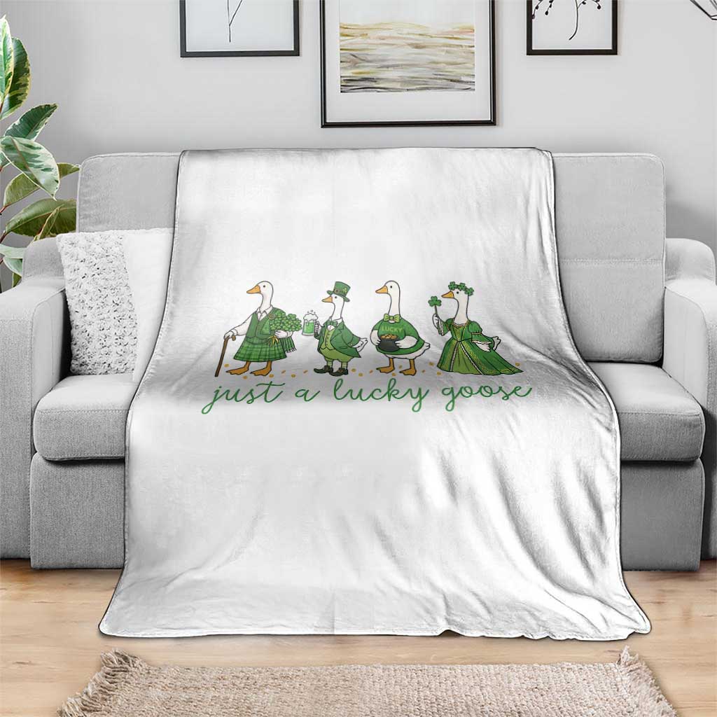 Just A Lucky Goose Throw Blanket Funny St Patricks Day Irish Gift TS12 Print Your Wear