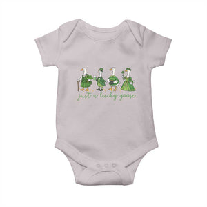 Just A Lucky Goose Baby Onesie Funny St Patricks Day Irish Gift TS12 Ice Gray Print Your Wear