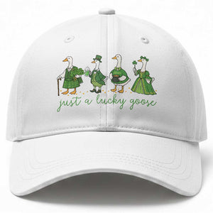 Just A Lucky Goose Baseball Cap Funny St Patricks Day Irish Gift TS12 Print Your Wear