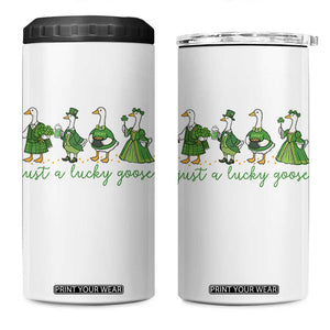 Just A Lucky Goose 4 in 1 Can Cooler Tumbler Funny St Patricks Day Irish Gift TS12 One Size: 16 oz White Print Your Wear