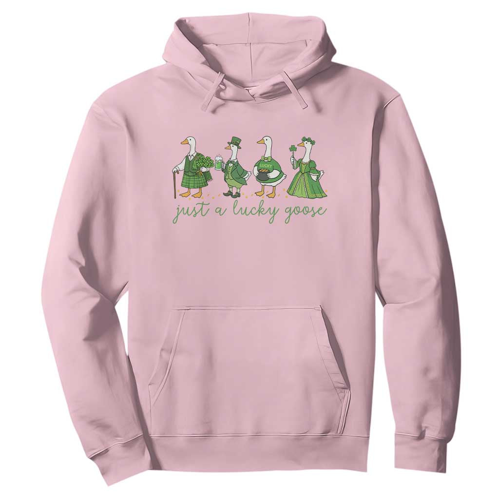 Just A Lucky Goose Hoodie Funny St Patricks Day Irish Gift TS12 Light Pink Print Your Wear
