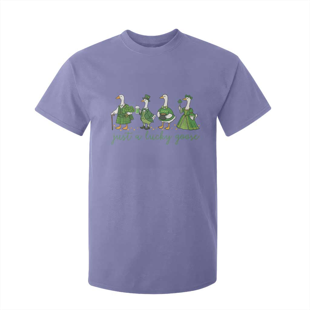 Just A Lucky Goose T Shirt For Kid Funny St Patricks Day Irish Gift TS12 Violet Print Your Wear
