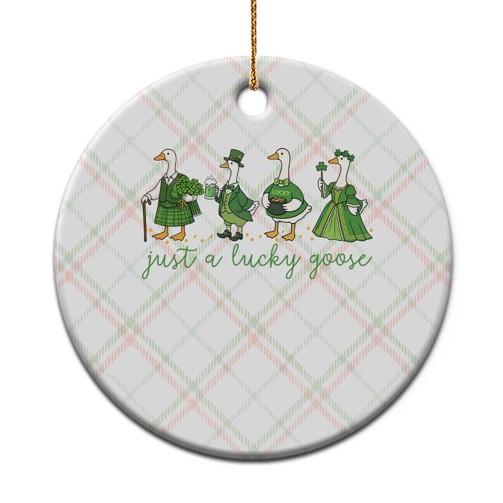 Just A Lucky Goose Ceramic Ornament Funny St Patricks Day Irish Gift TS12 1pc Christmas Plaid Print Your Wear