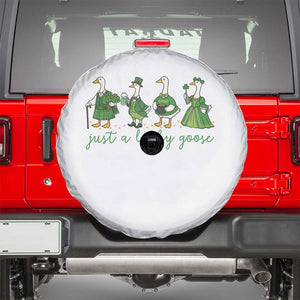 Just A Lucky Goose Spare Tire Cover Funny St Patricks Day Irish Gift TS12 White Print Your Wear