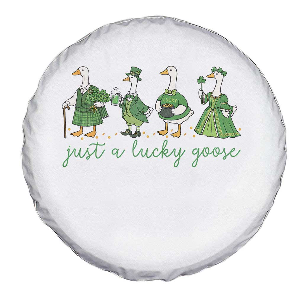 Just A Lucky Goose Spare Tire Cover Funny St Patricks Day Irish Gift TS12 Print Your Wear