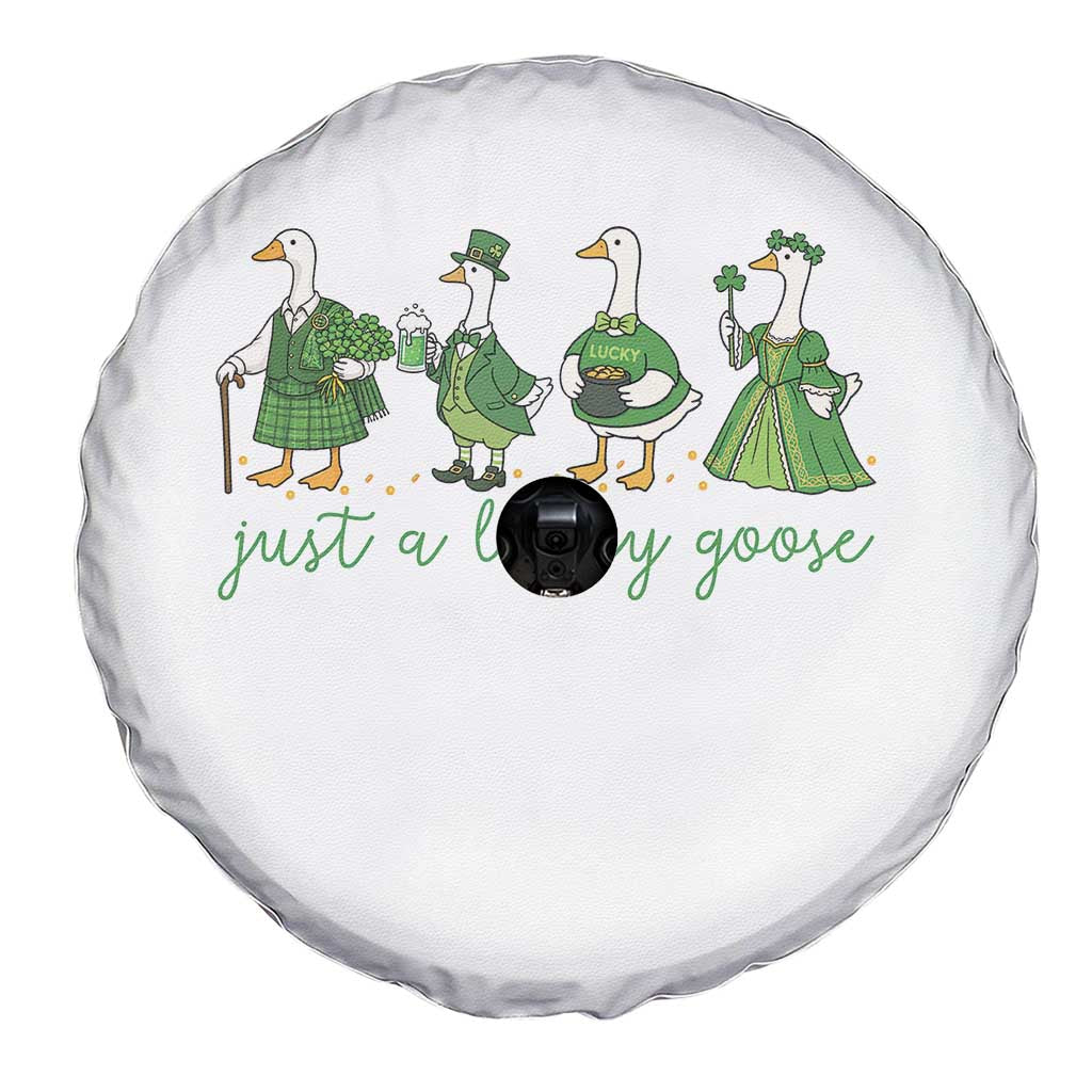 Just A Lucky Goose Spare Tire Cover Funny St Patricks Day Irish Gift TS12 Print Your Wear