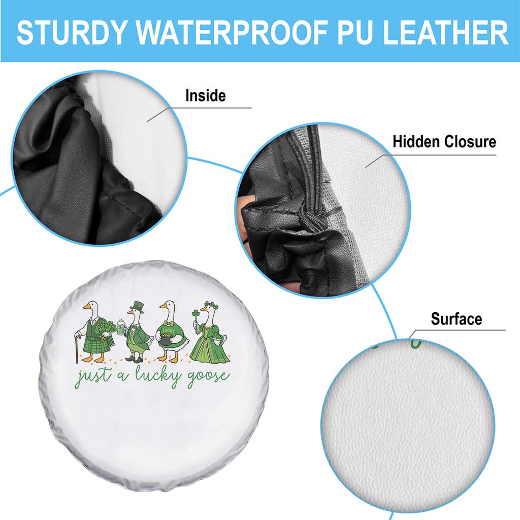 Just A Lucky Goose Spare Tire Cover Funny St Patricks Day Irish Gift TS12 Print Your Wear