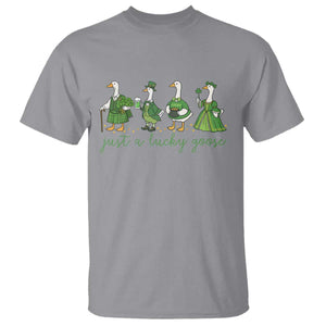 Just A Lucky Goose T Shirt Funny St Patricks Day Irish Gift TS12 Sport Gray Print Your Wear
