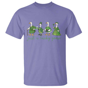Just A Lucky Goose T Shirt Funny St Patricks Day Irish Gift TS12 Violet Print Your Wear