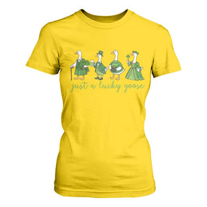 Just A Lucky Goose T Shirt For Women Funny St Patricks Day Irish Gift TS12 Daisy Print Your Wear