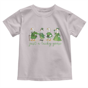 Just A Lucky Goose Toddler T Shirt Funny St Patricks Day Irish Gift TS12 Ice Gray Print Your Wear