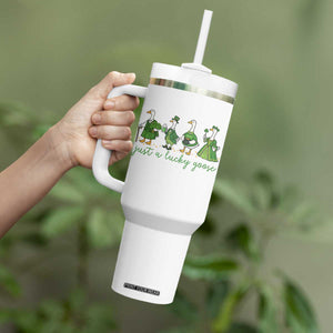 Just A Lucky Goose Tumbler With Handle Funny St Patricks Day Irish Gift TS12 Print Your Wear