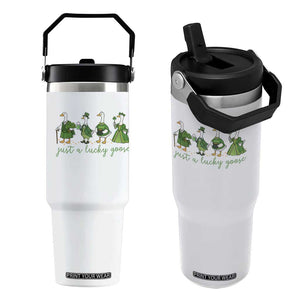 Just A Lucky Goose Flip Straw Tumbler Funny St Patricks Day Irish Gift TS12 One Size: 30 oz White Print Your Wear