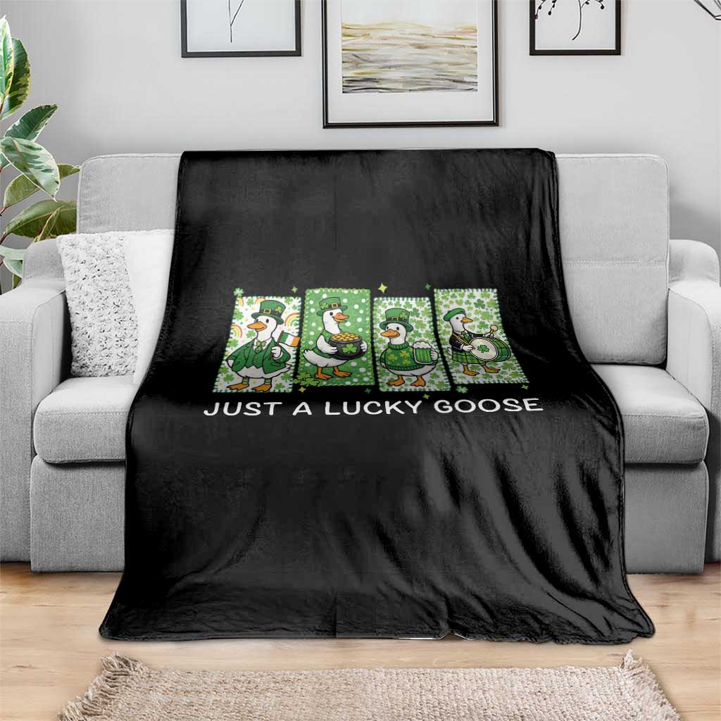 Just A Lucky Goose Throw Blanket Funny Irish Crew St Patricks Day TS12 Print Your Wear
