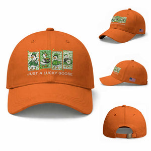 Just A Lucky Goose Baseball Cap Funny Irish Crew St Patricks Day TS12 Baseball Cap Universal Fit Orange Print Your Wear