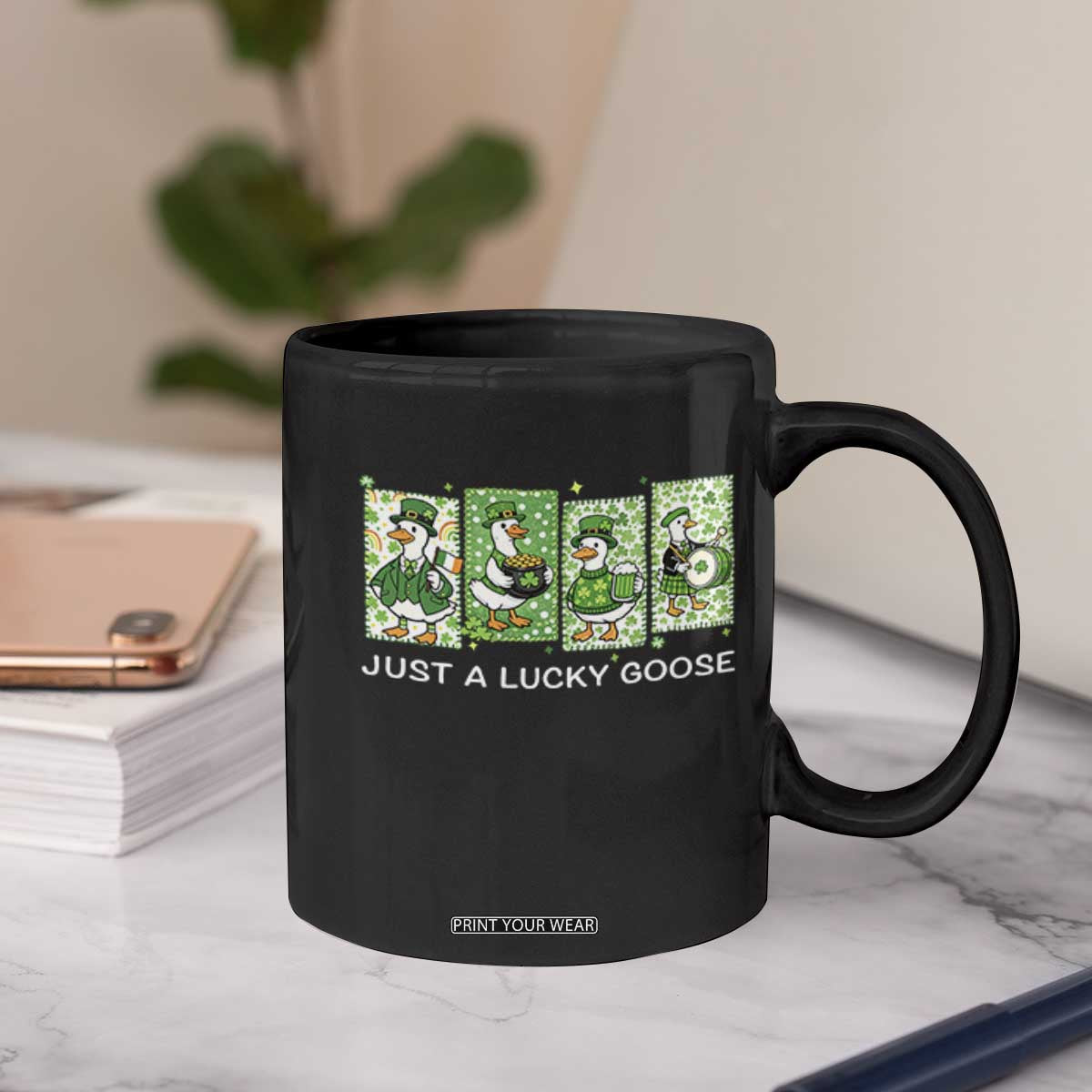 Just A Lucky Goose Coffee Mug Funny Irish Crew St Patricks Day TS12 Print Your Wear