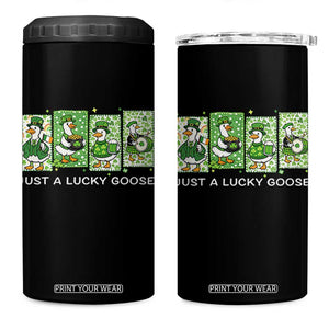 Just A Lucky Goose 4 in 1 Can Cooler Tumbler Funny Irish Crew St Patricks Day TS12 One Size: 16 oz Black Print Your Wear