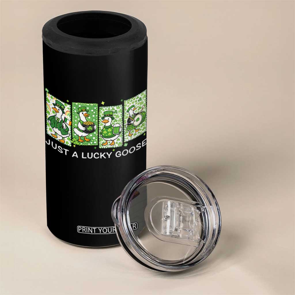 Just A Lucky Goose 4 in 1 Can Cooler Tumbler Funny Irish Crew St Patricks Day TS12 Print Your Wear