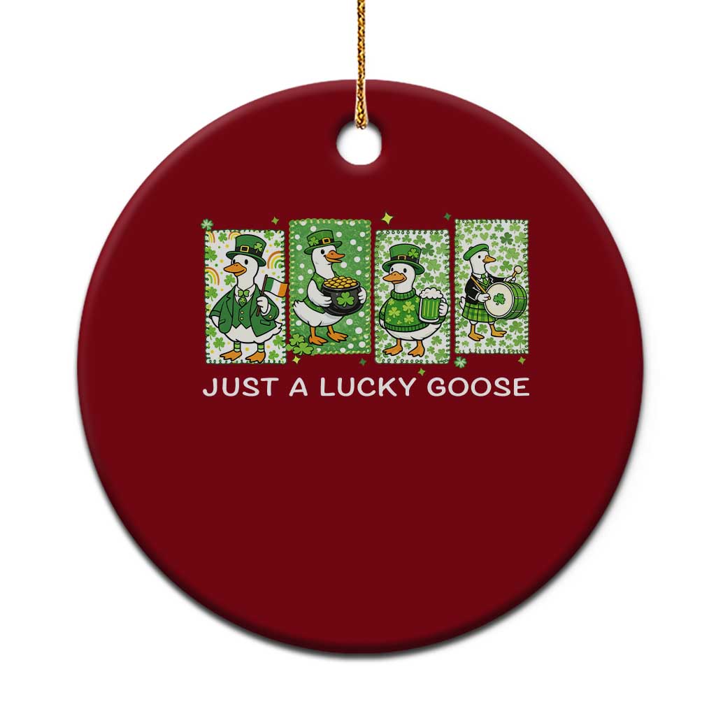 Just A Lucky Goose Ceramic Ornament Funny Irish Crew St Patricks Day TS12 1pc Red Print Your Wear