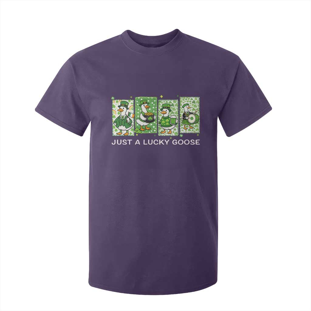 Just A Lucky Goose T Shirt For Kid Funny Irish Crew St Patricks Day TS12 Purple Print Your Wear