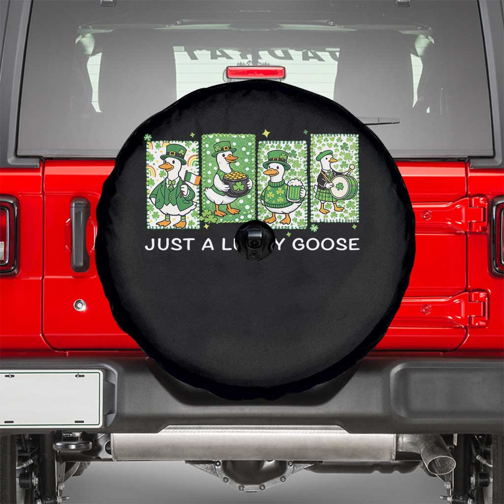 Just A Lucky Goose Spare Tire Cover Funny Irish Crew St Patricks Day TS12 Black Print Your Wear
