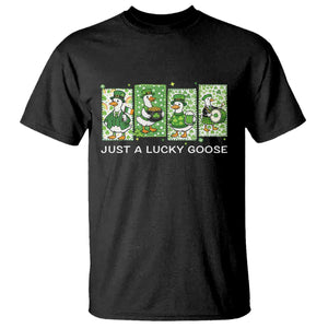 Just A Lucky Goose T Shirt Funny Irish Crew St Patricks Day TS12 Black Print Your Wear